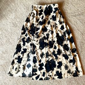 NWT Long Cow Print Skirt